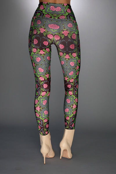 ED-002WG- LEGGINGS-ROSSES BURGUNDY