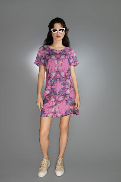 Crocus Lilac Floral T-Shirt Dress