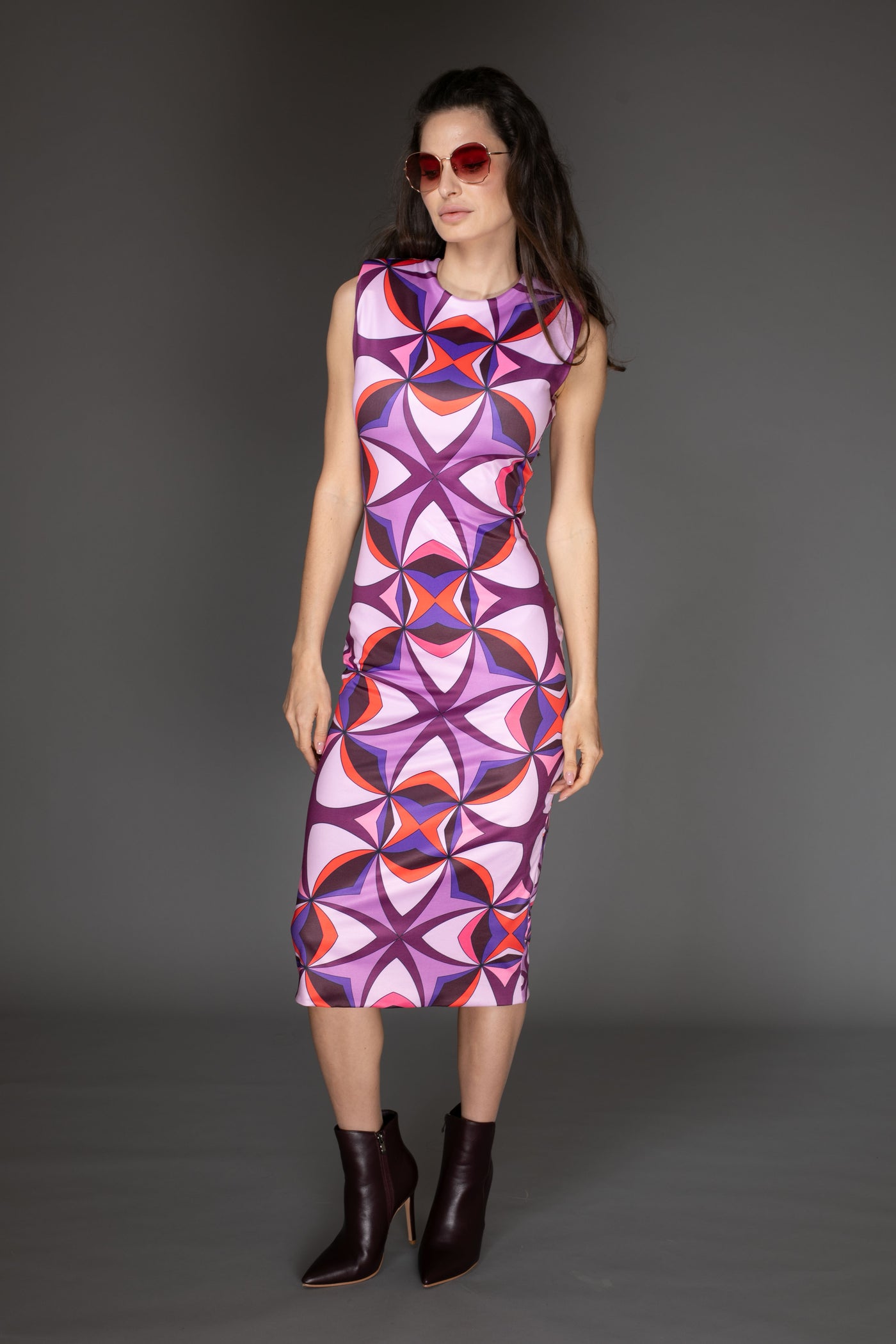 AB - Abstract Electric Purple Midi Dress