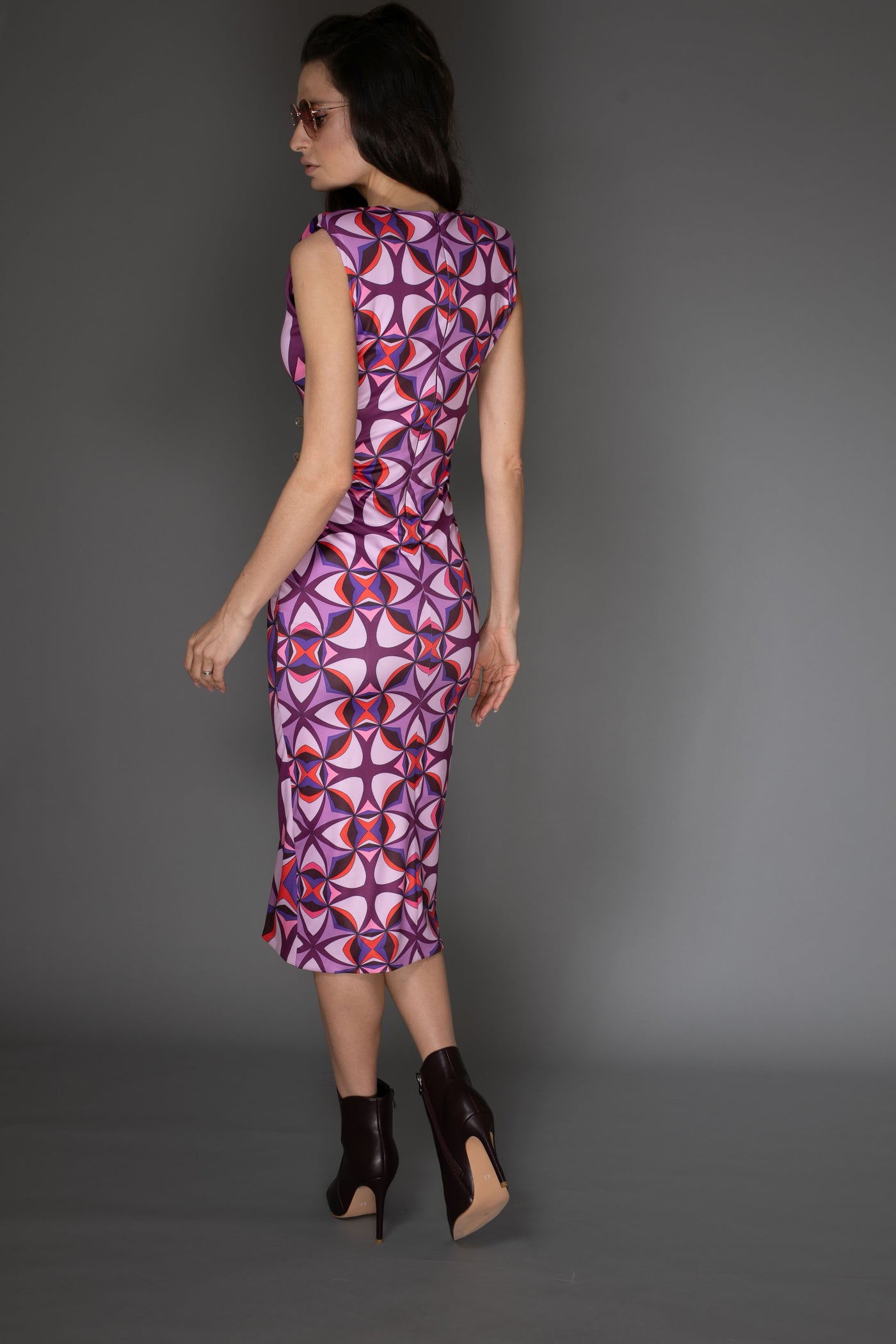 AB - Abstract Electric Purple Midi Dress