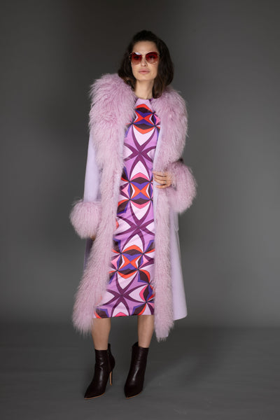 AB - Abstract Electric Purple Midi Dress