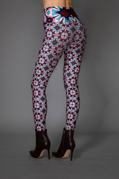 AW Leggings - Abstract Stars Multi-color Pattern