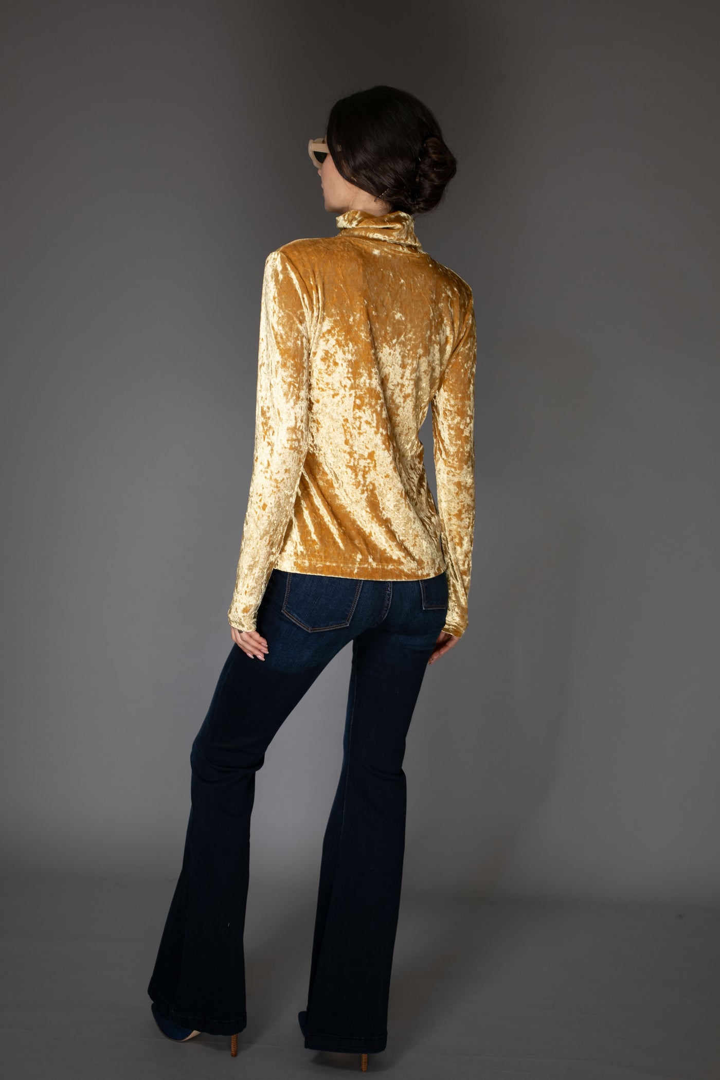 AW Velvet Turtleneck - Gold Long-Sleeve