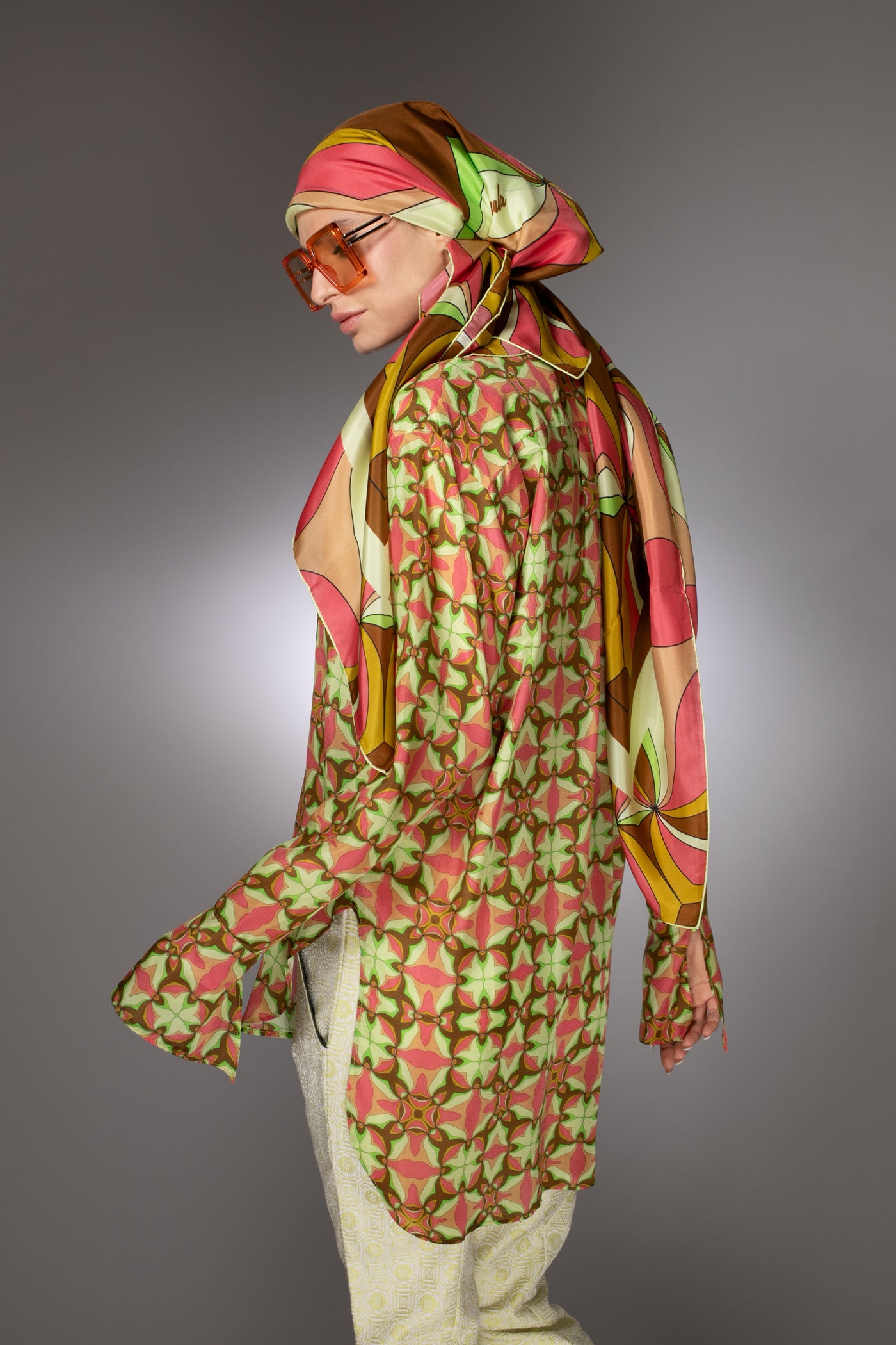 ST- Pink High-Low Silk Nuvula Tunic