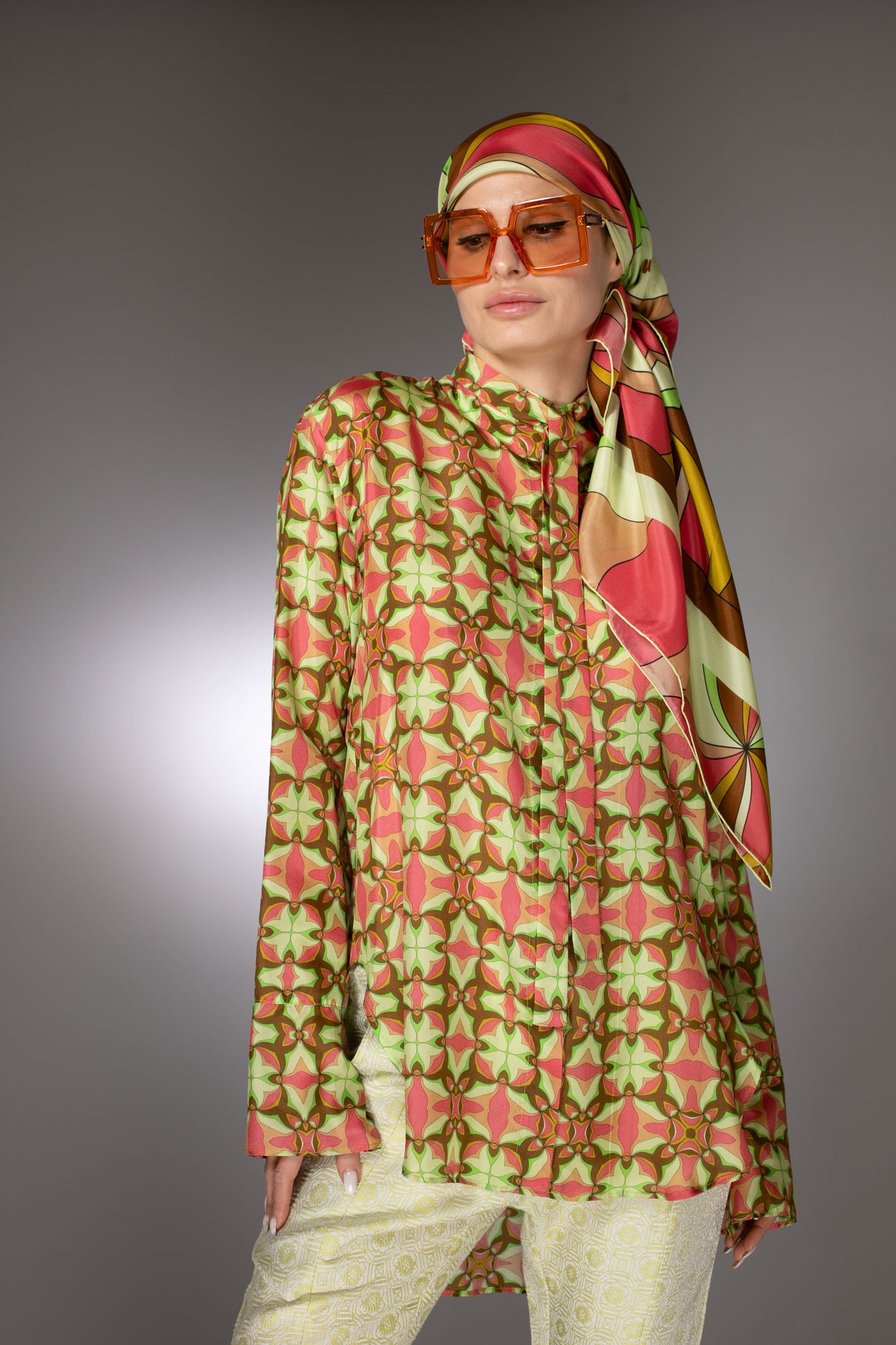 ST- Pink High-Low Silk Nuvula Tunic