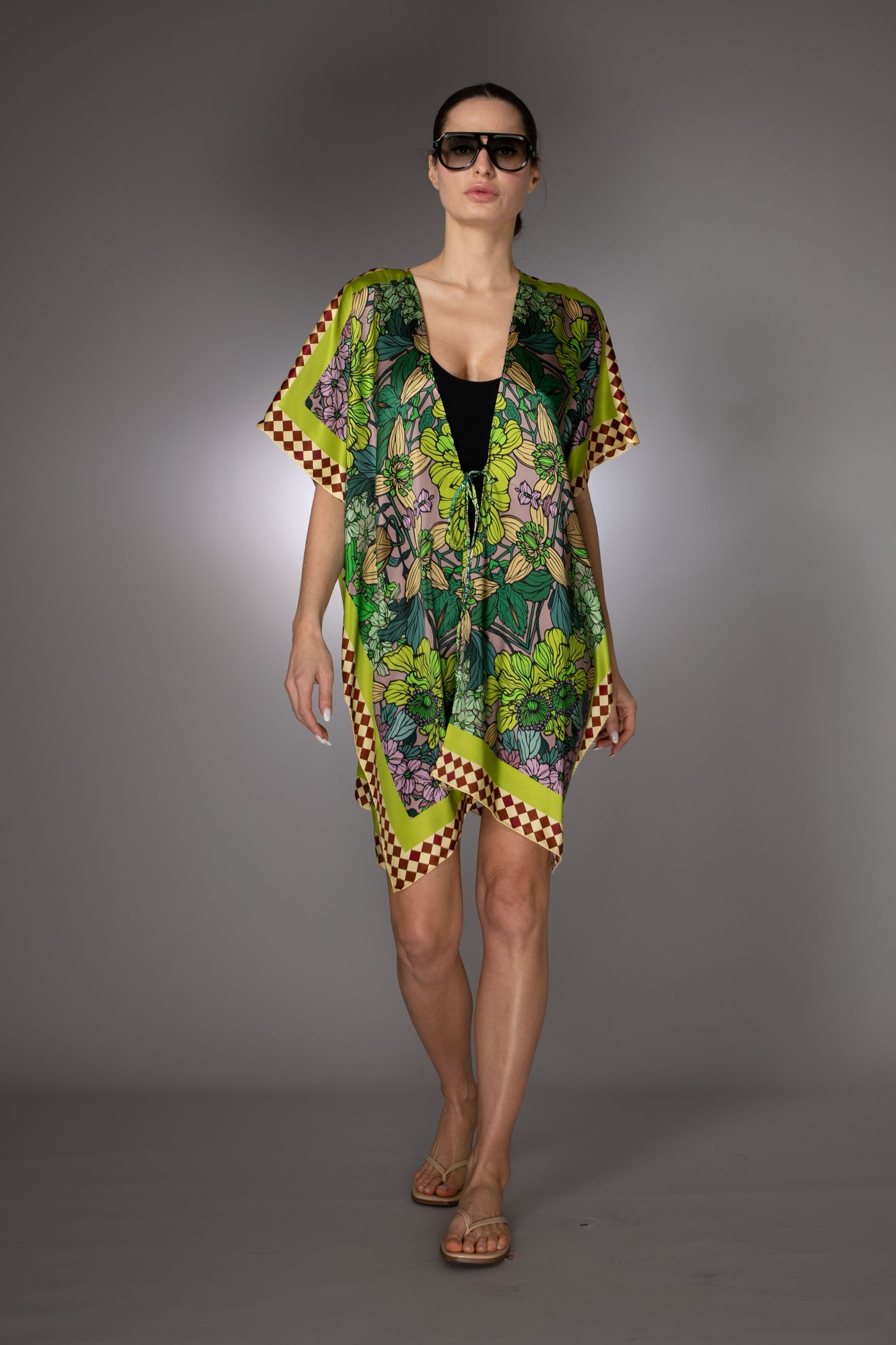 ST- Green Garden Silk Cover up