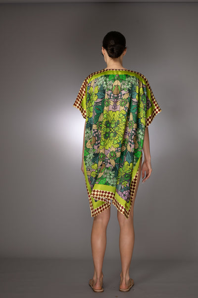 ST- Green Garden Silk Cover up